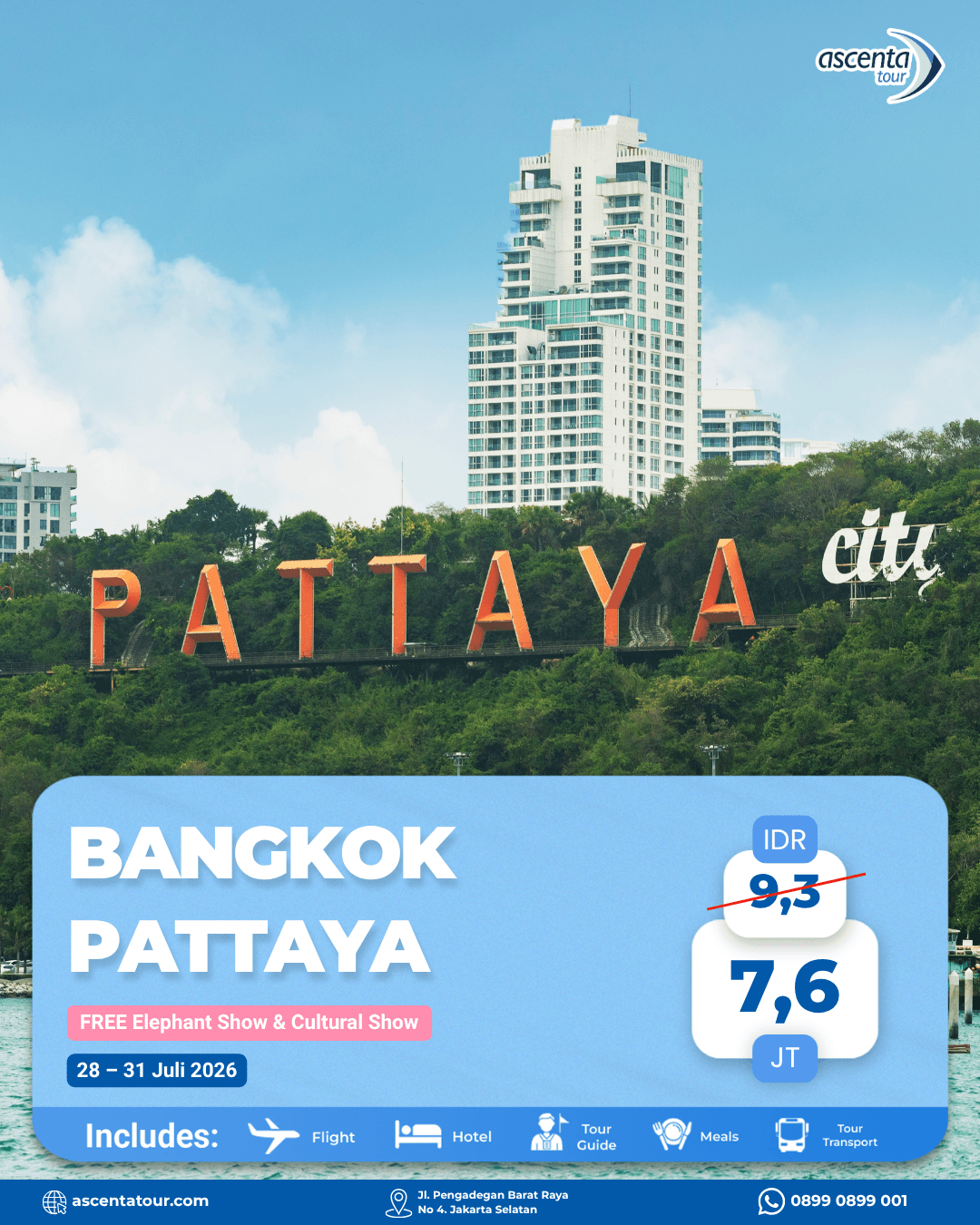 Tour Thailand Bangkok Pattaya 4D3N