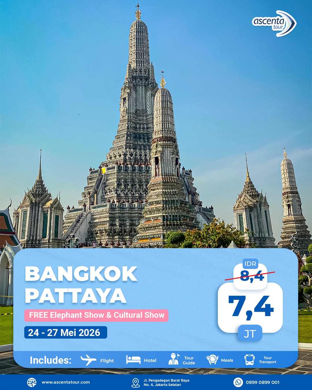 Tour Thailand Bangkok Pattaya 4D3N