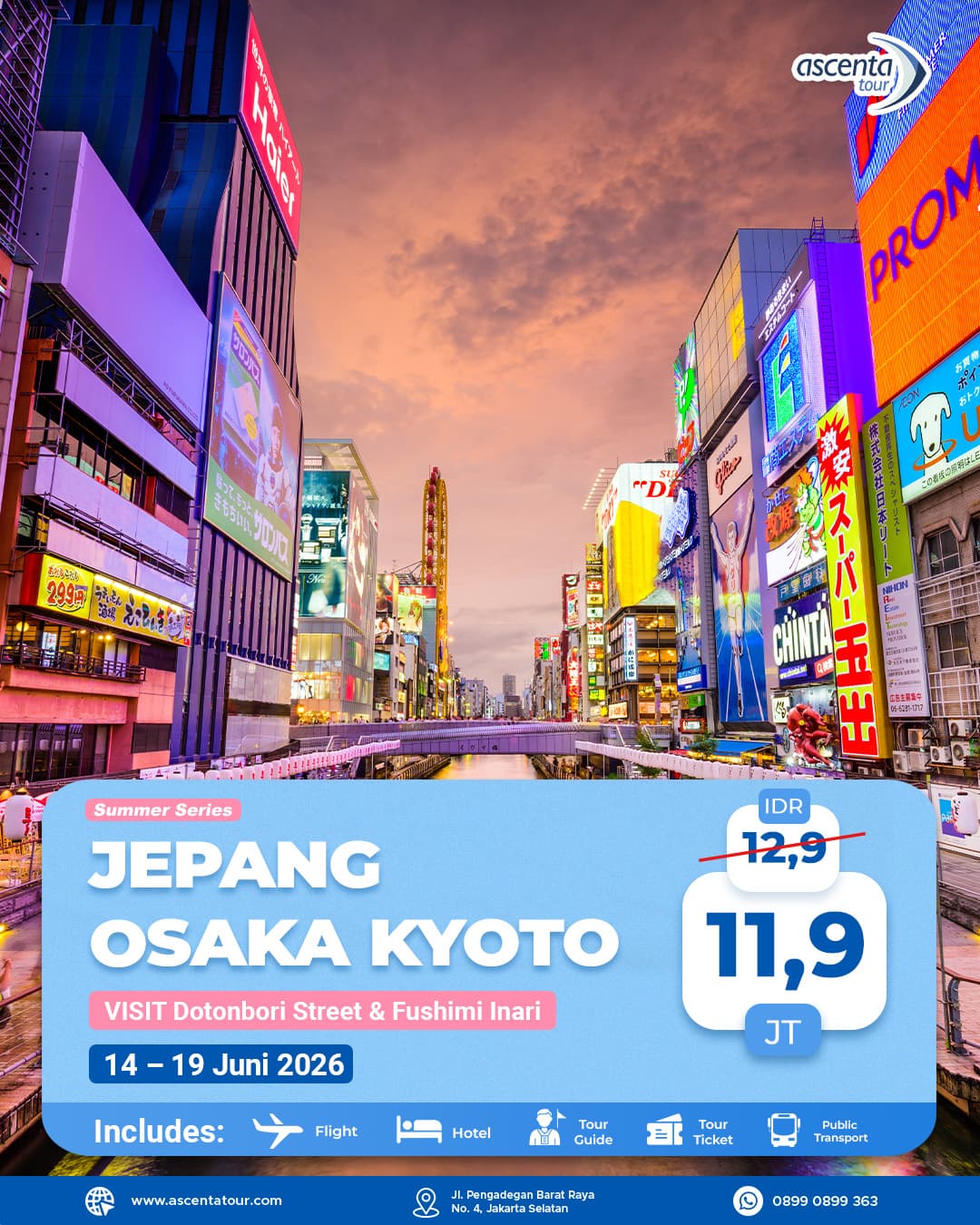Tour Jepang Osaka Kyoto 6D4N